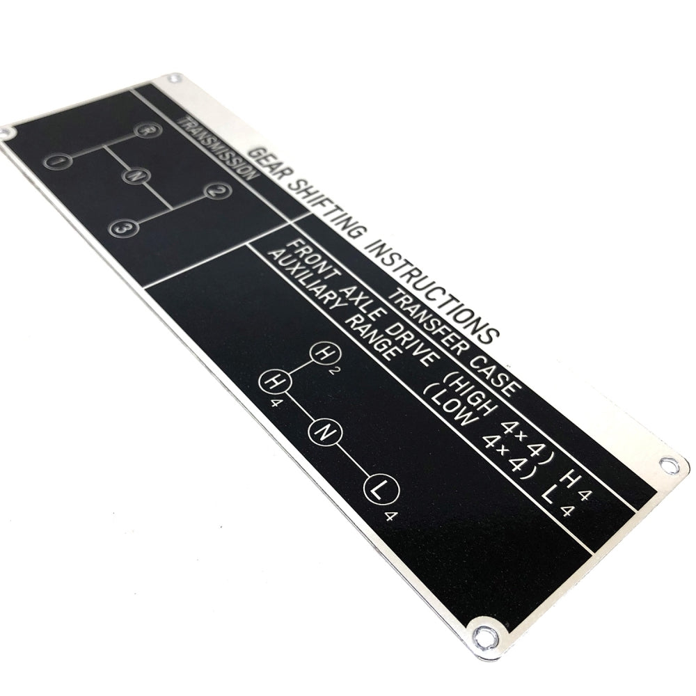GEAR SHIFTING INSTRUCTIONS PLACARD : 40-SERIES LAND CRUISER (3-SPEED)