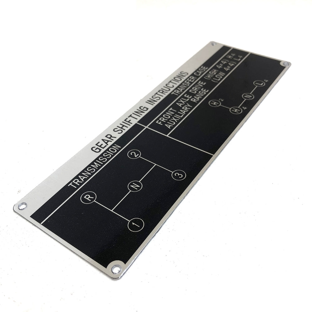 GEAR SHIFTING INSTRUCTIONS PLACARD : 40-SERIES LAND CRUISER (3-SPEED)