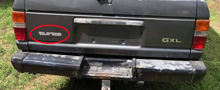 TURBO DIRECT INJECTION LOWER TAILGATE DECAL : 60-SERIES LAND CRUISER