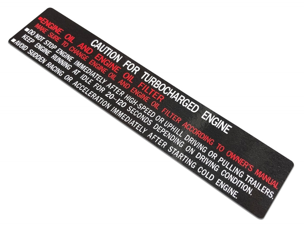 TURBOCHARGER COOL-DOWN CAUTION DECAL : 60-SERIES LAND CRUISER