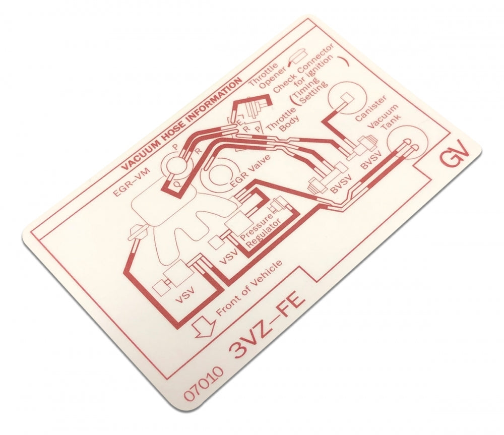 VACUUM HOSE INFORMATION DECAL : TOYOTA CAMRY XV10 (3VZ-FE)
