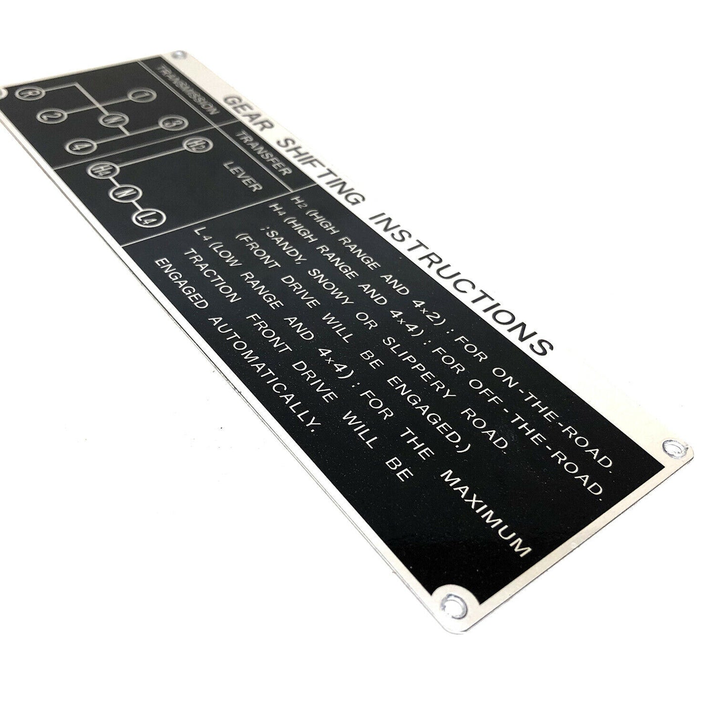 GEAR SHIFTING INSTRUCTIONS PLACARD : 40-SERIES LAND CRUISER (4-SPEED)