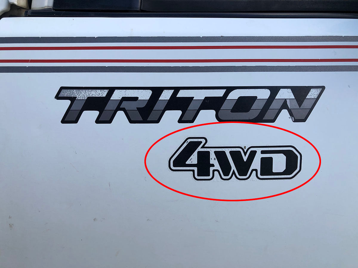 1986-1996 MITSUBISHI TRITON TAILGATE DECAL : 4WD