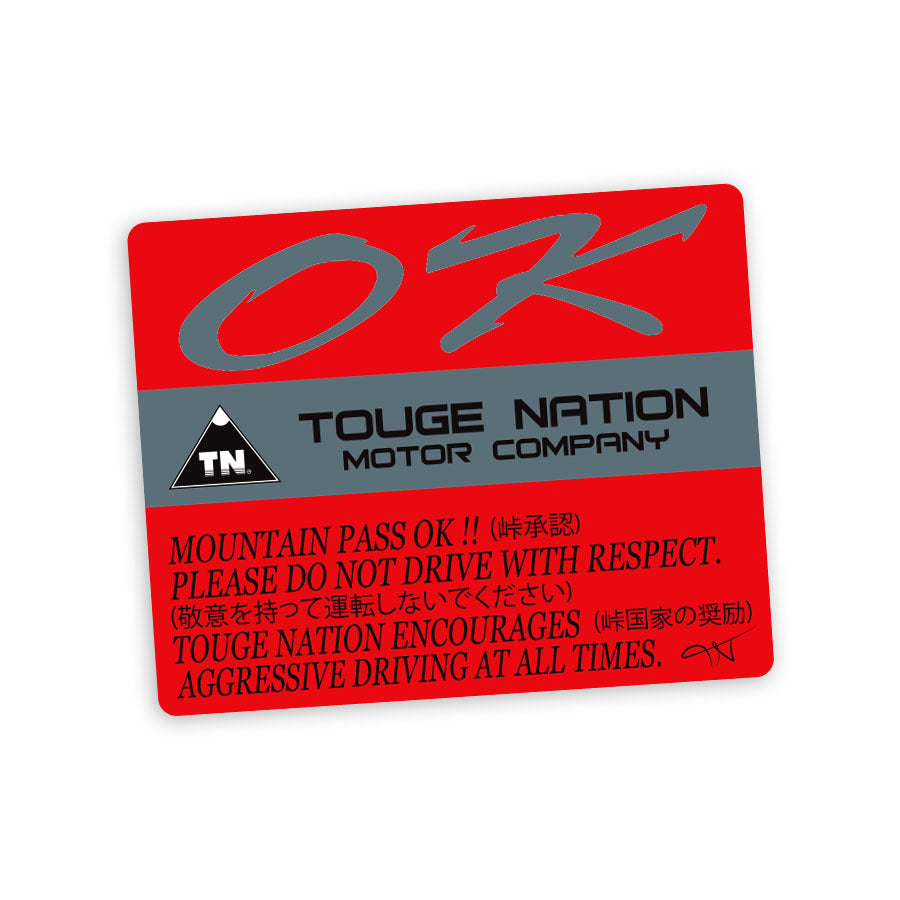 "MOUNTAIN PASS OK" CERTIFICATION DECAL