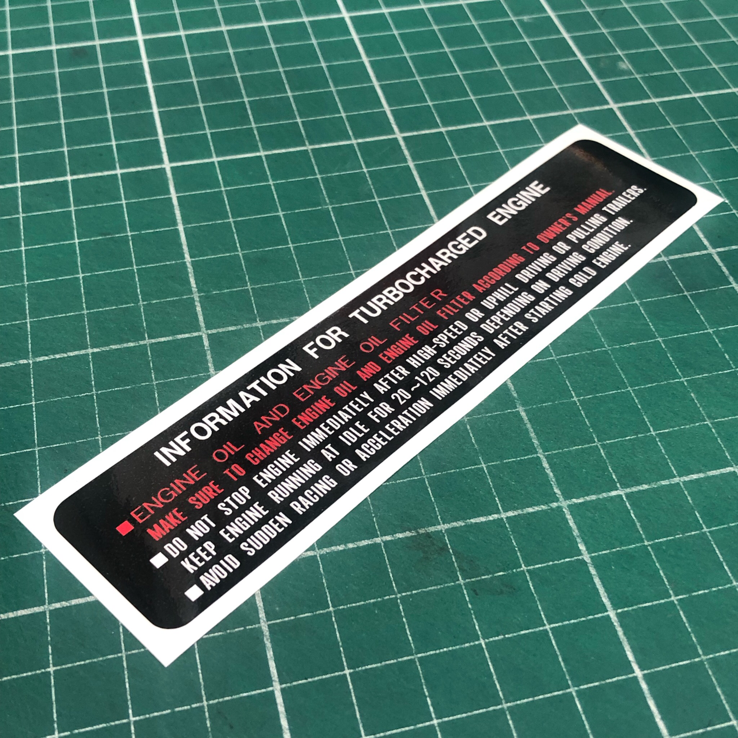 TURBOCHARGER INFORMATION DECAL : 70/80-SERIES LANDCRUISER