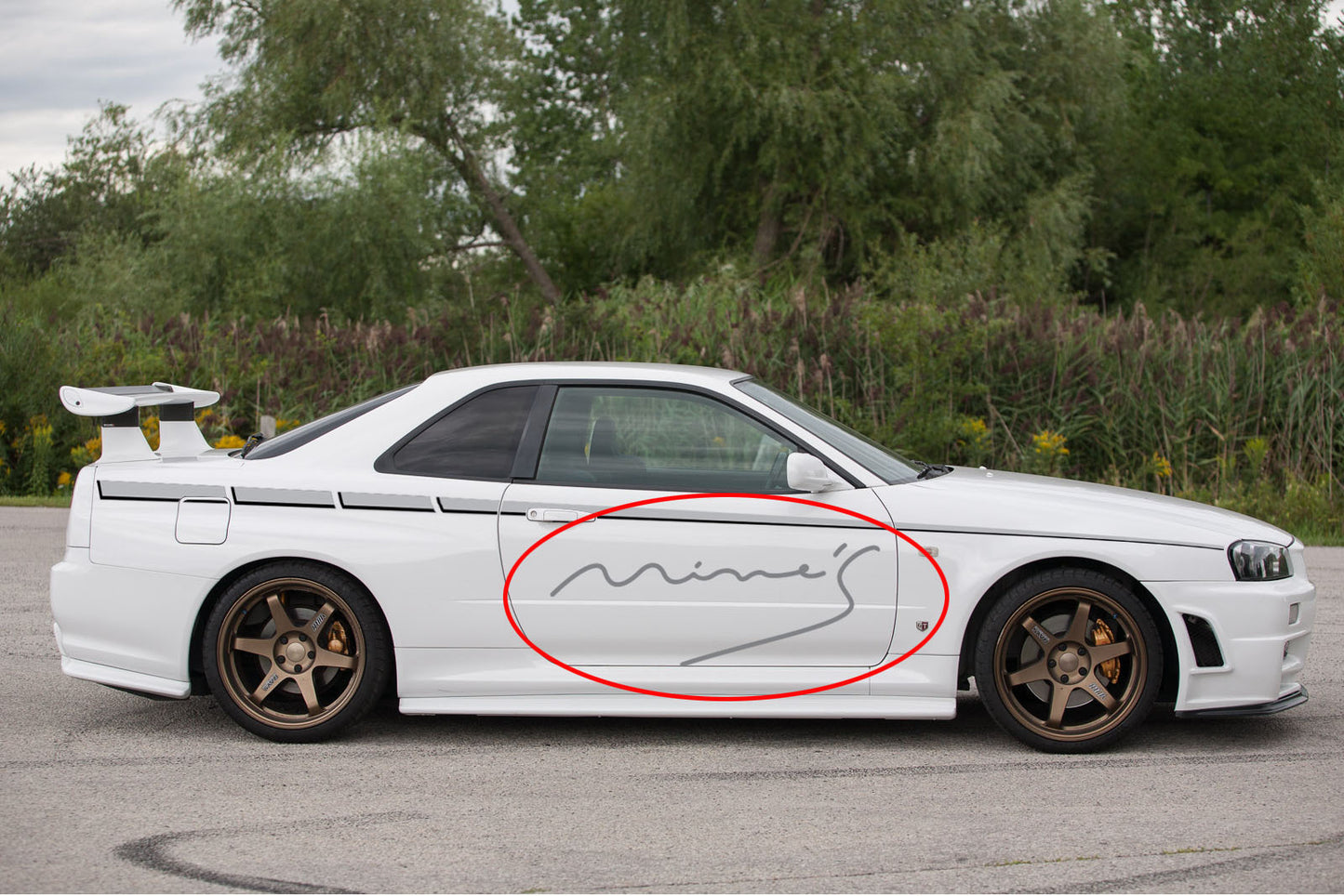MINES INSPIRED NISSAN R34 SIGNATURE DECAL