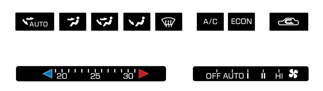 HVAC CONTROLS OVERLAY SET : TOYOTA SUPRA (A70) (RHD) - BLACK