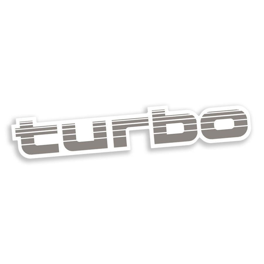 TAILGATE TURBO DECAL : 80-SERIES TOYOTA LAND CRUISER (LIGHT SILVER)