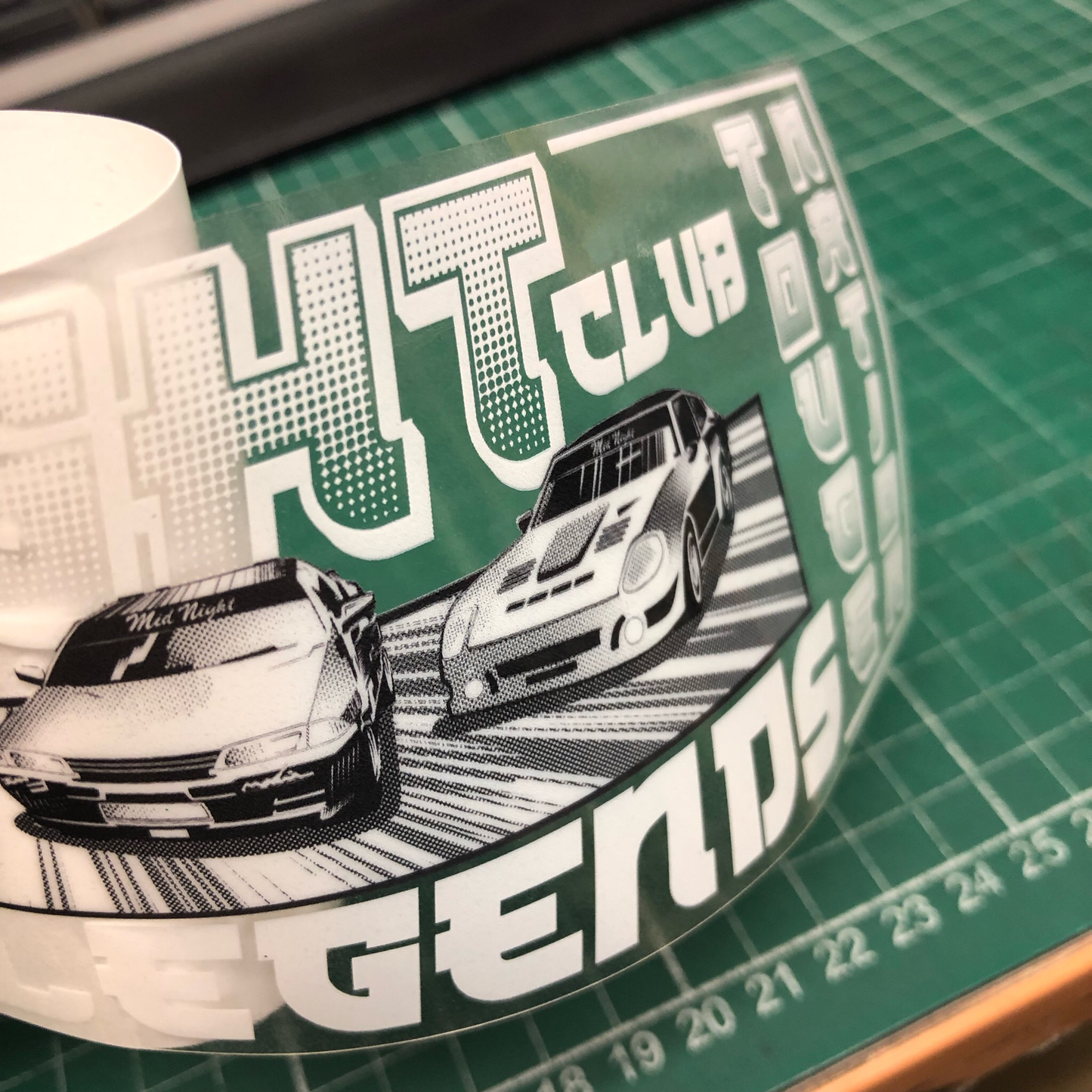MID NIGHT CLUB LEGENDS SLAP STICKER (WHITE CLEAR)
