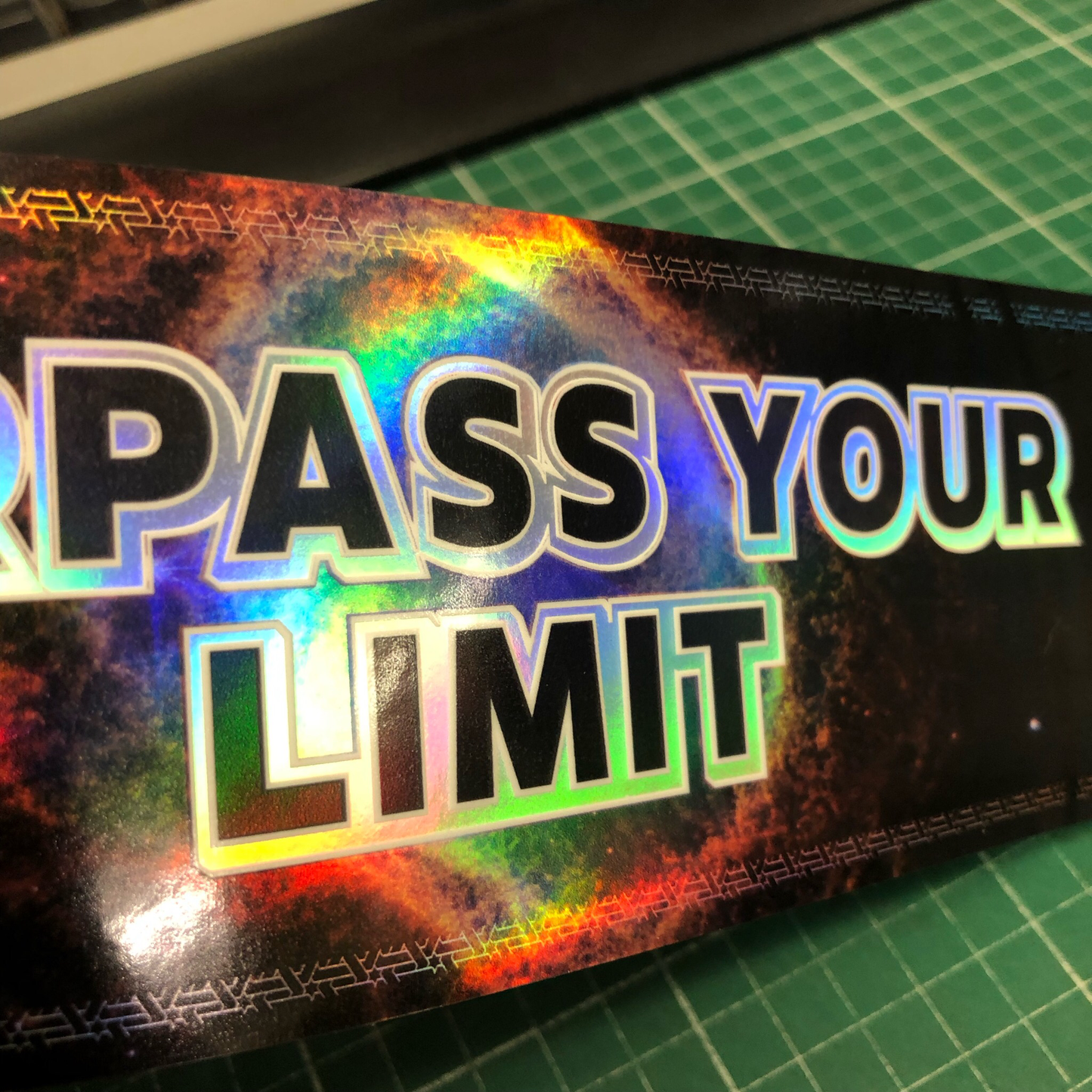 SURPASS YOUR LIMIT HOLOGRAPHIC SLAP STICKER