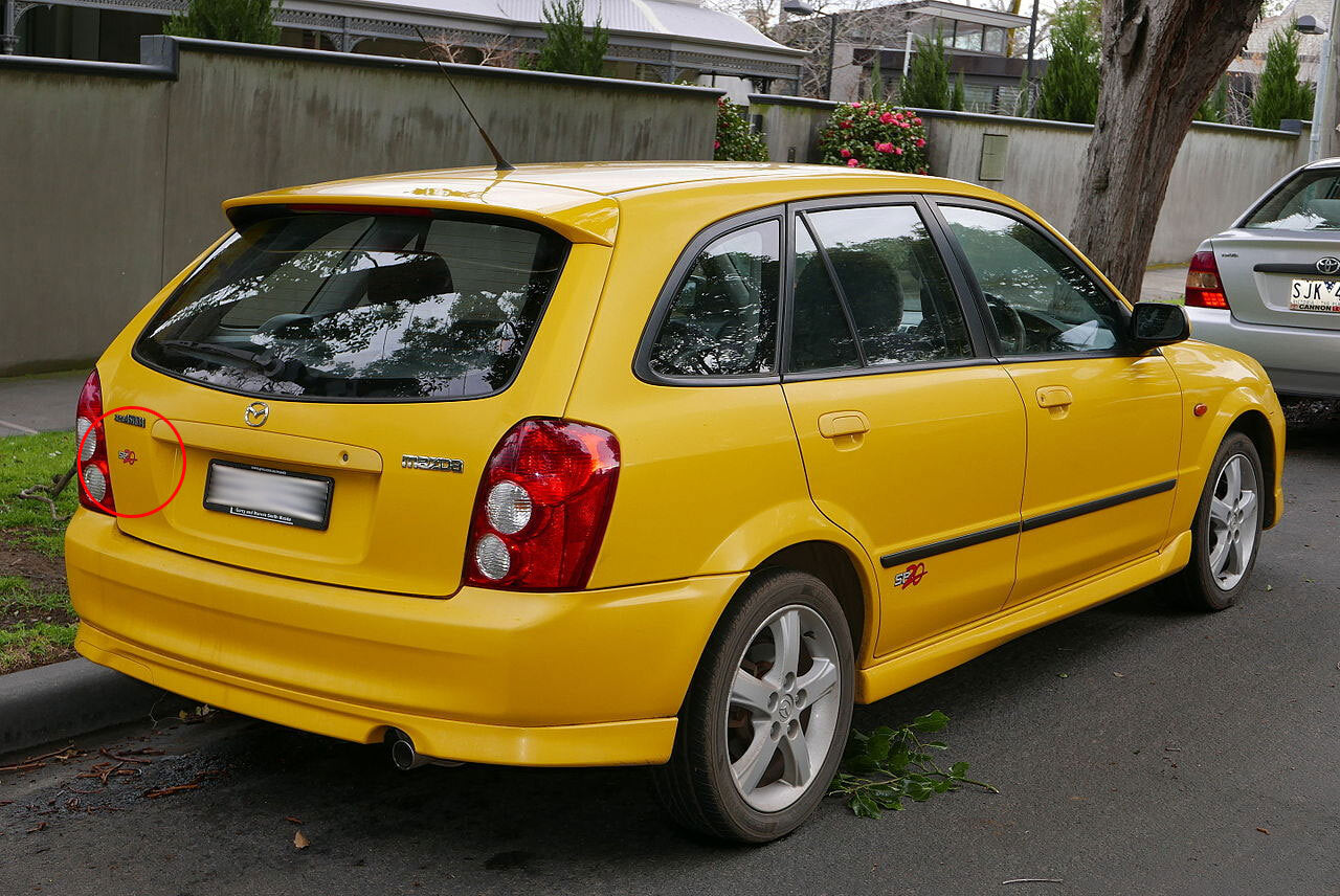 REAR HATCH SP20 DECAL : MAZDA 323 SP20 (2000-2004)
