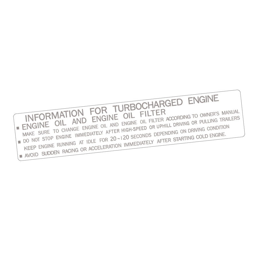 TURBO CAUTION DECAL : TOYOTA SUPRA A70