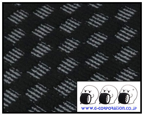G-CORPORATION CHECKERED OBAKE TAG FLOOR MAT SET (BLACK)