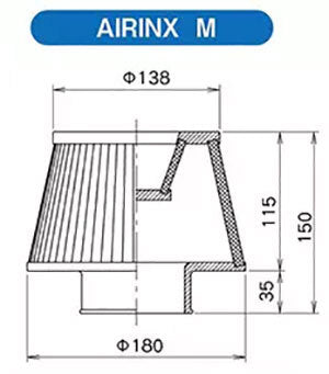 GREDDY AIRINX M UNIVERSAL AIR FILTER (70MM)