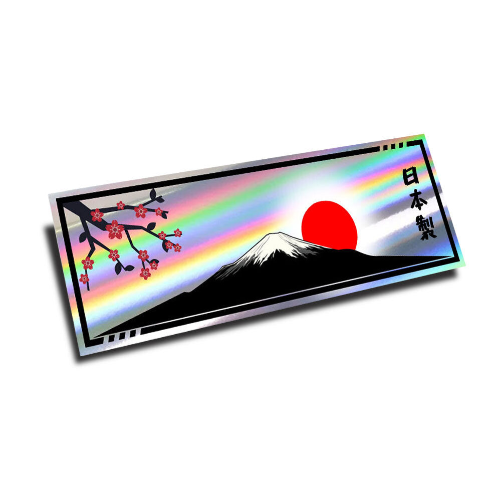 "MADE IN JAPAN" CHERRY BLOSSOM FUJI STICKER (HOLO)