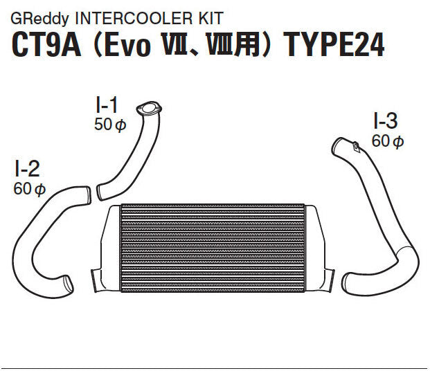 GREDDY SPEC-LS FRONT MOUNT INTERCOOLER KIT : MITSUBISHI CT9A (EVO-7/EVO-8)