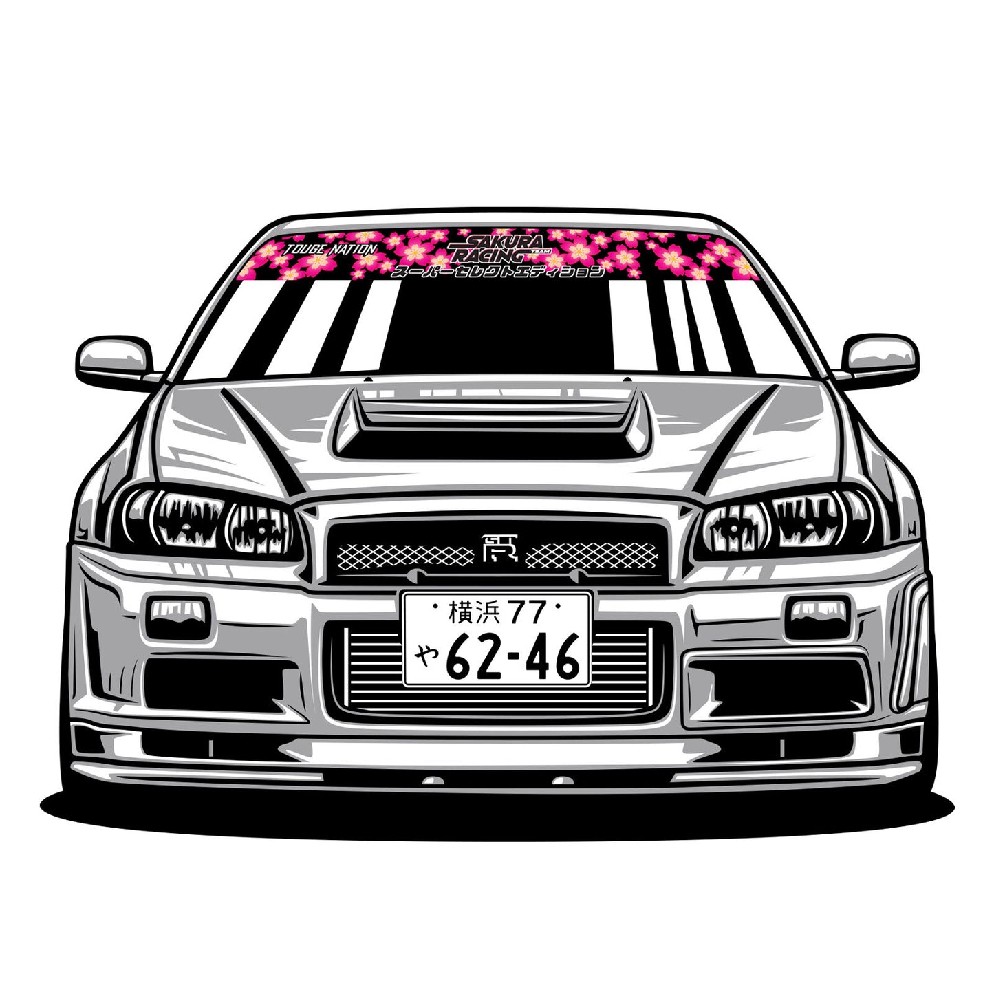 SAKURA RACING TEAM UNIVERSAL WINDSCREEN BANNER