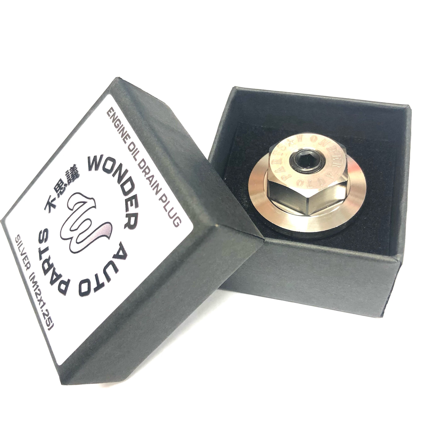 GR.5 TITANIUM ALLOY MAGNETIC ENGINE OIL DRAIN PLUG (SILVER)