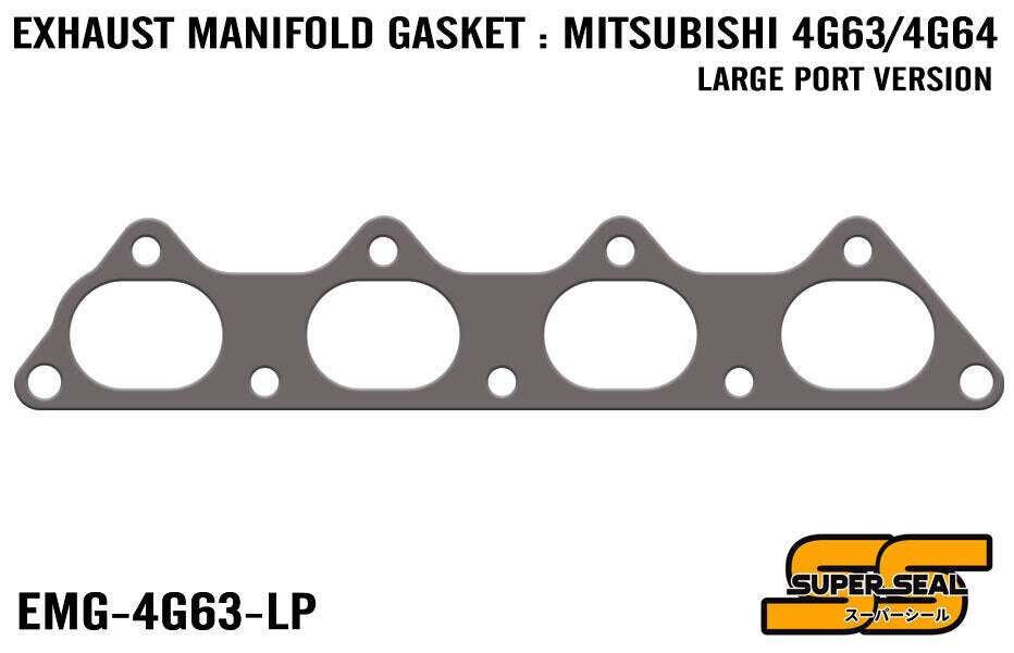 SUPER SEAL GRAPHITE LAMINATED EXHAUST MANIFOLD GASKET : MITSUBISHI 4G63/4G64 (LARGE PORT)