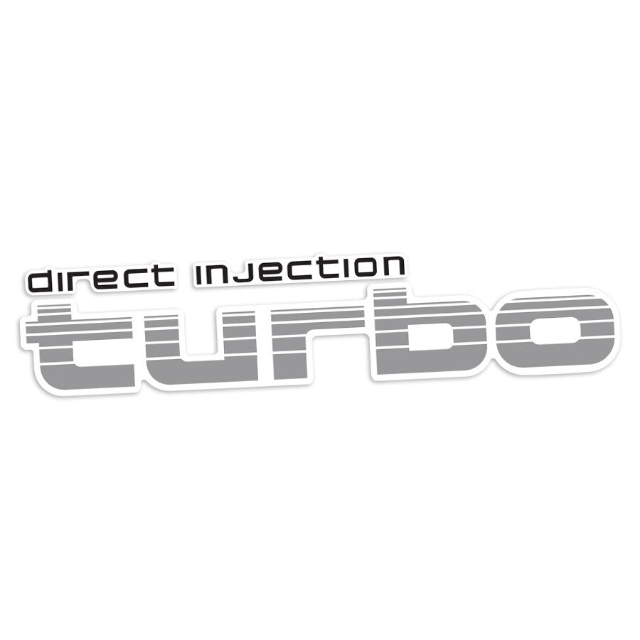 DIRECT INJECTION TURBO QTR-PANEL DECAL : 80-SERIES TOYOTA LAND CRUISER (LIGHT SILVER)