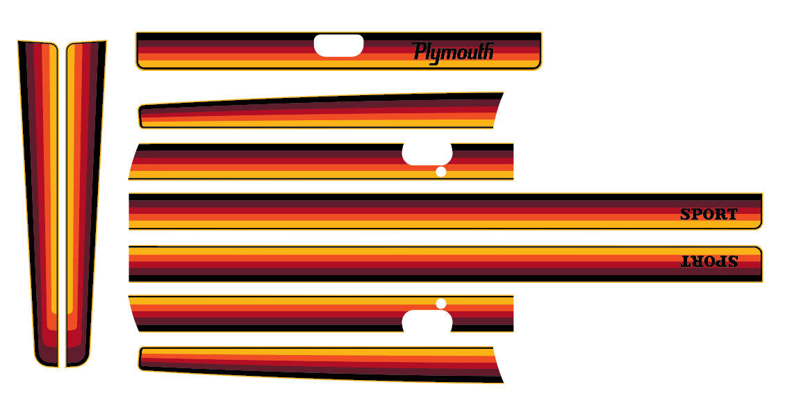 PLYMOUTH ARROW SPORTS PICKUP BODY DECAL KIT