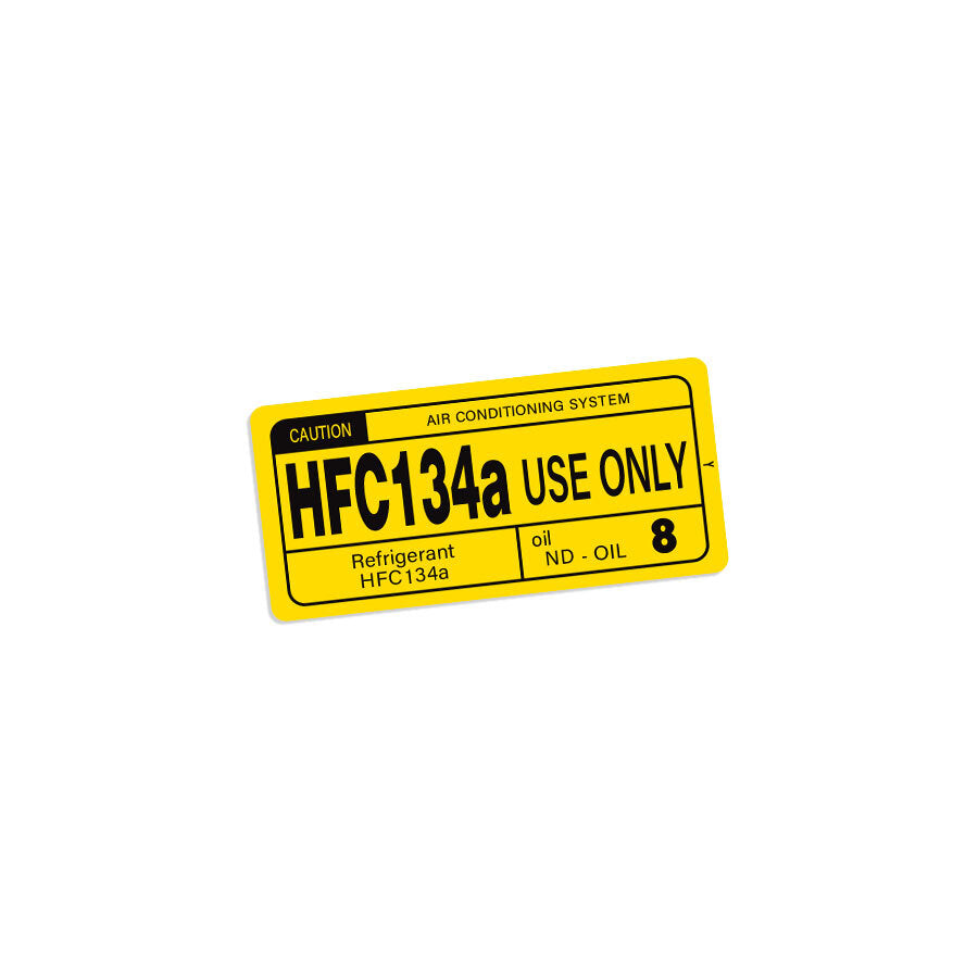 AIR CONDITIONING SYSTEM INFORMATION DECAL : 70-SERIES LANDCRUISER (HFC134A)