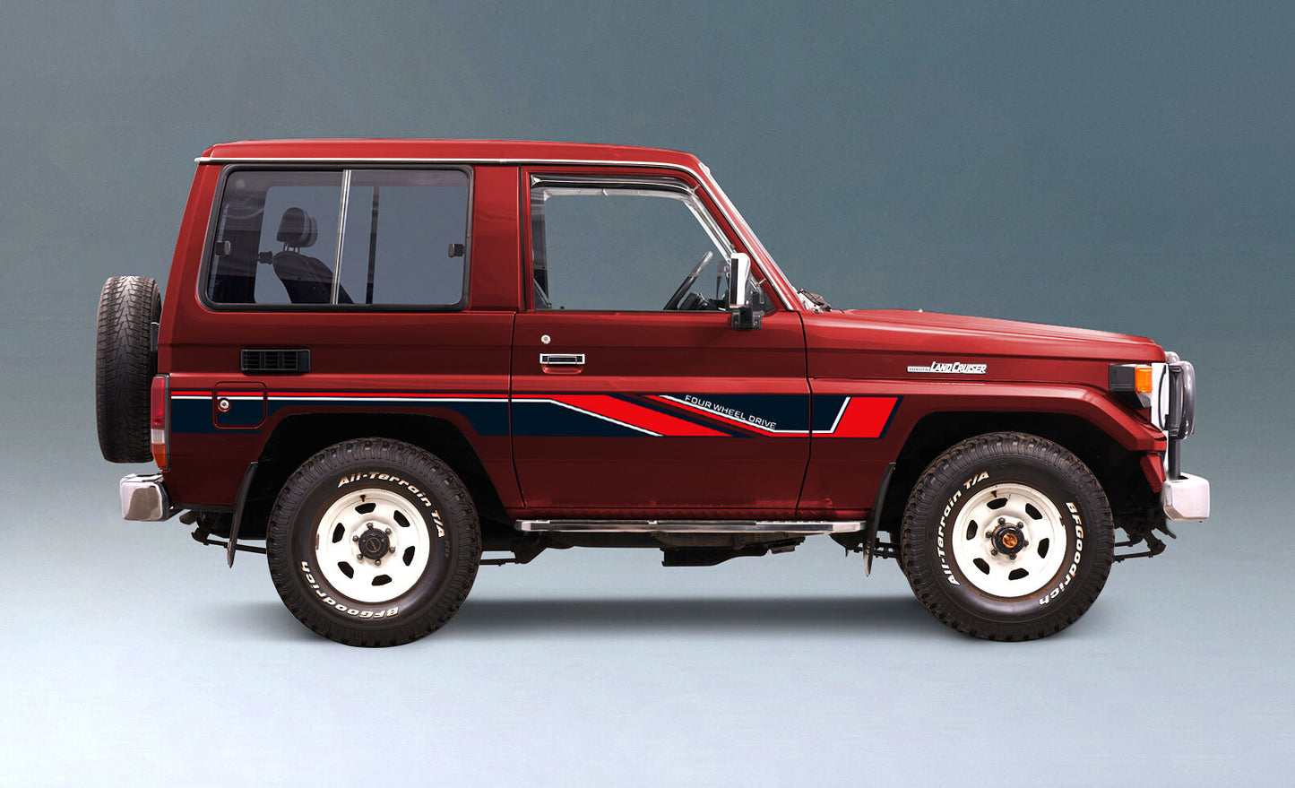 BAROSSA BODY DECAL KIT : J70/J71/BUNDERA SWB LAND CRUISER (NO WHEEL FLARES)