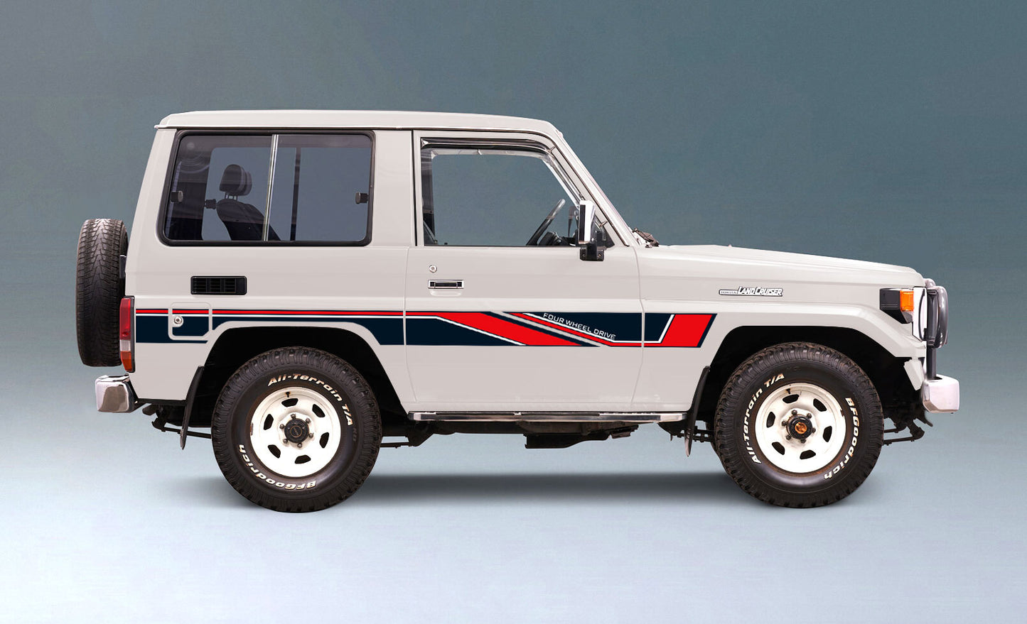BAROSSA BODY DECAL KIT : J70/J71/BUNDERA SWB LAND CRUISER (NO WHEEL FLARES)