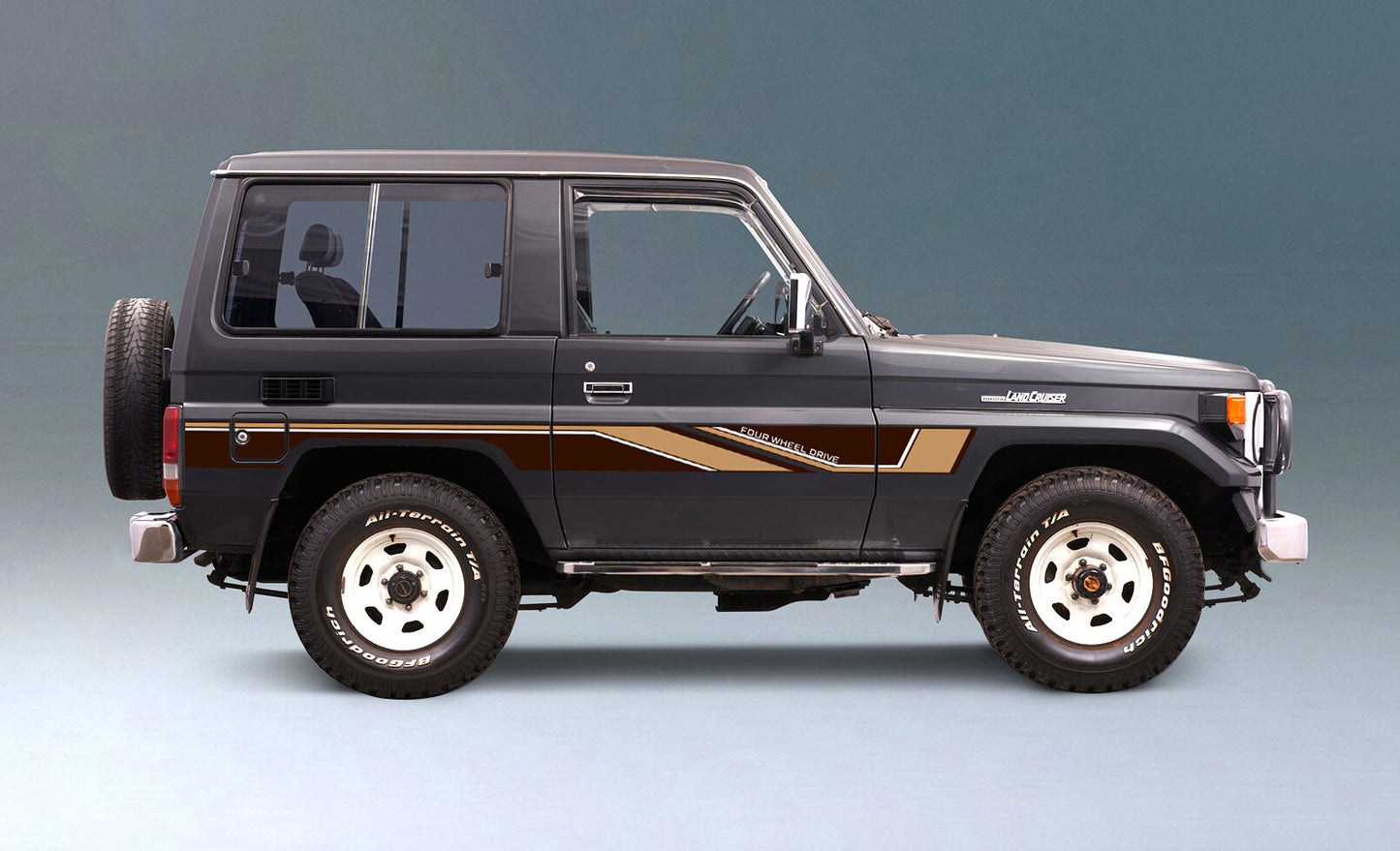 BAROSSA BODY DECAL KIT : J70/J71/BUNDERA SWB LAND CRUISER (NO WHEEL FLARES)