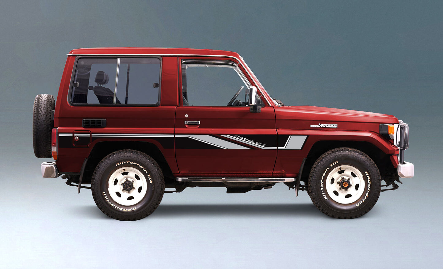 BAROSSA BODY DECAL KIT : J70/J71/BUNDERA SWB LAND CRUISER (NO WHEEL FLARES)