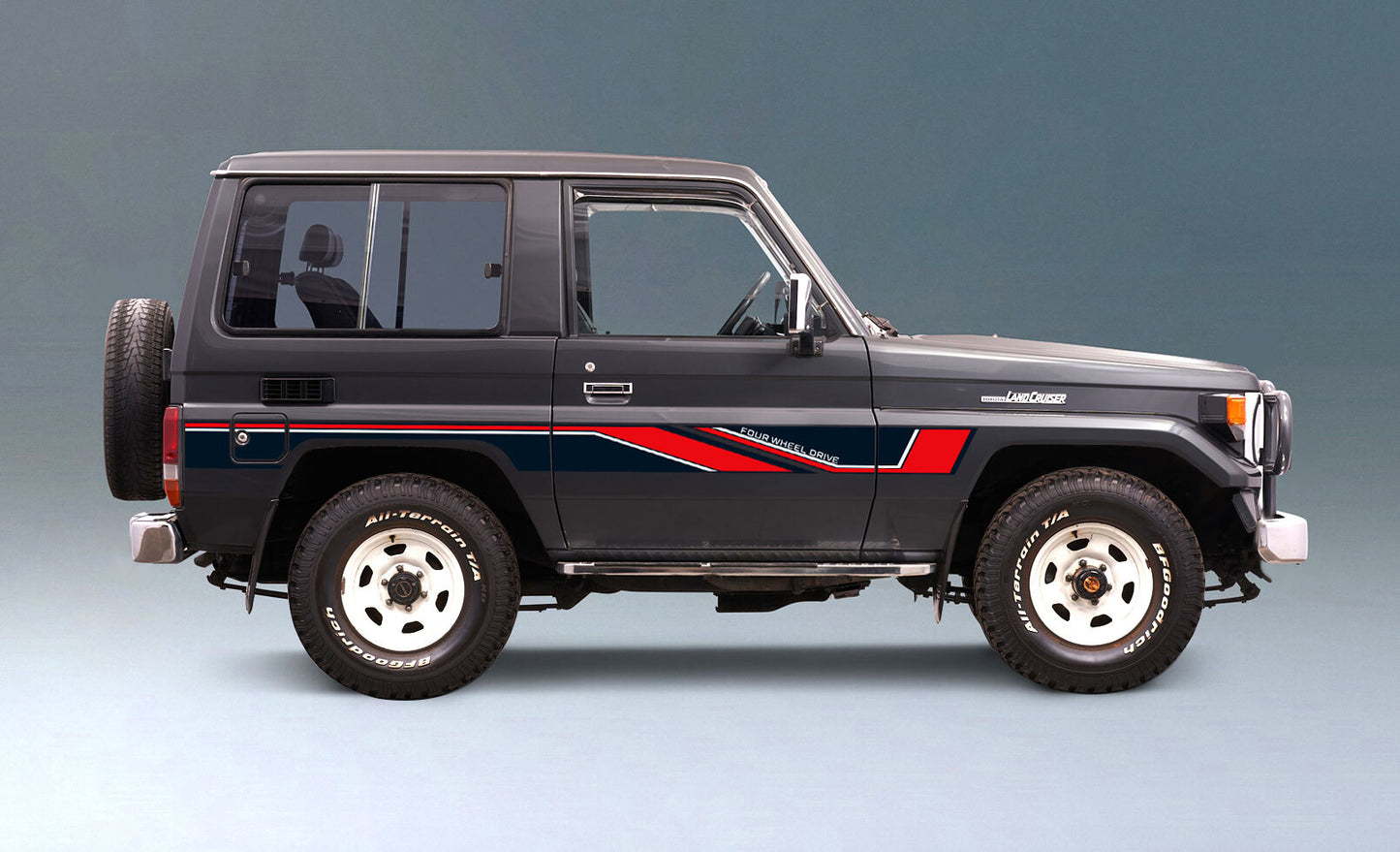 BAROSSA BODY DECAL KIT : J70/J71/BUNDERA SWB LAND CRUISER (NO WHEEL FLARES)