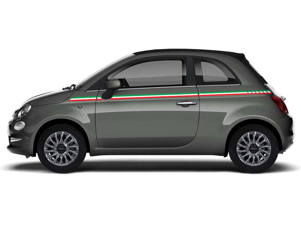 TRI-COLOR ITALIAN FLAG BODY DECAL KIT : 2007+ FIAT 500