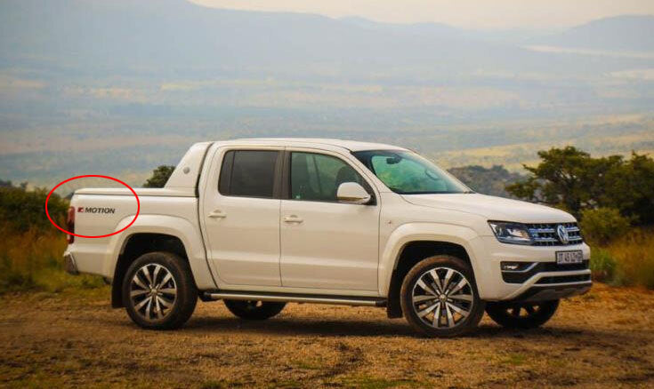VOLKSWAGEN AMAROK REAR OF TUB DECAL SET : 4-MOTION