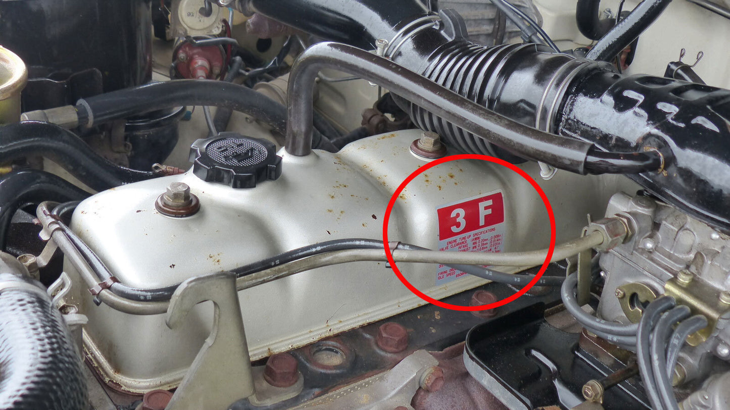 3F ENGINE TUNE-UP SPECIFICATIONS DECAL : 60-SERIES LANDCRUISER
