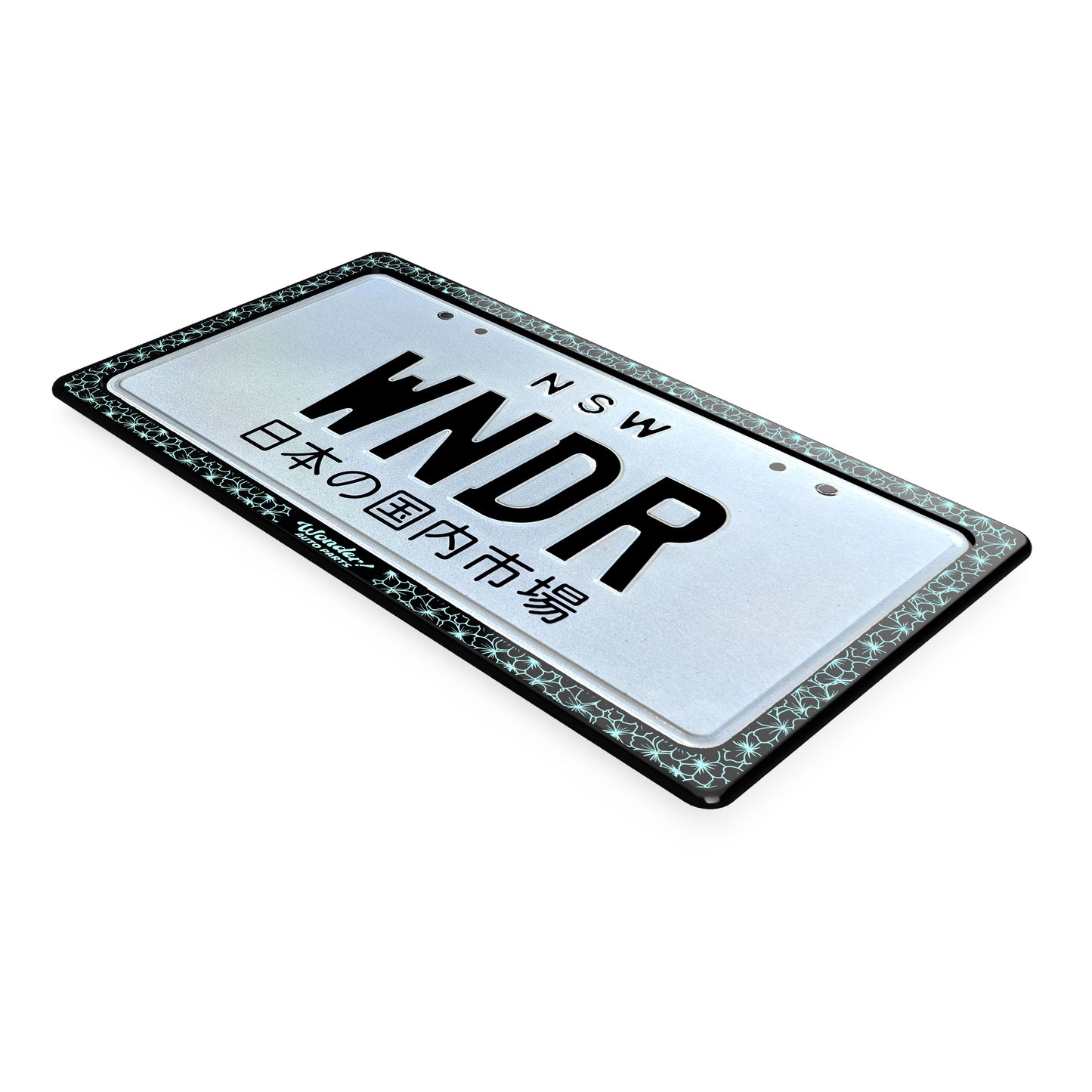 ENGRAVED "SAKURA FLOWER" LICENSE PLATE FRAME SET