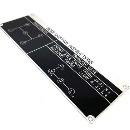 GEAR SHIFTING INSTRUCTIONS PLACARD : 40-SERIES LAND CRUISER (3-SPEED)
