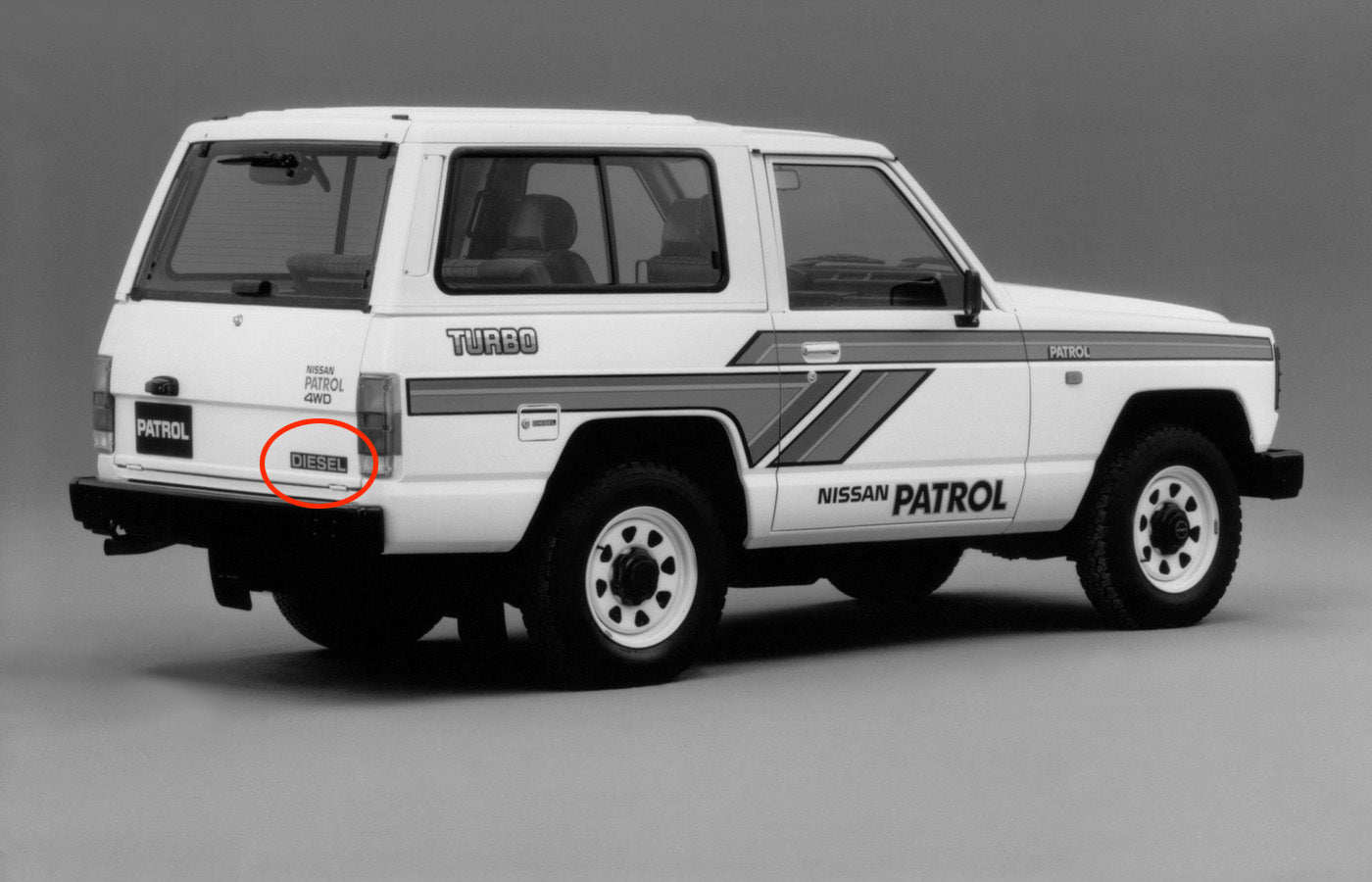 DIESEL TAILGATE DECAL : MQ/MK/160 NISSAN PATROL (1986-1987 ADM & JDM)