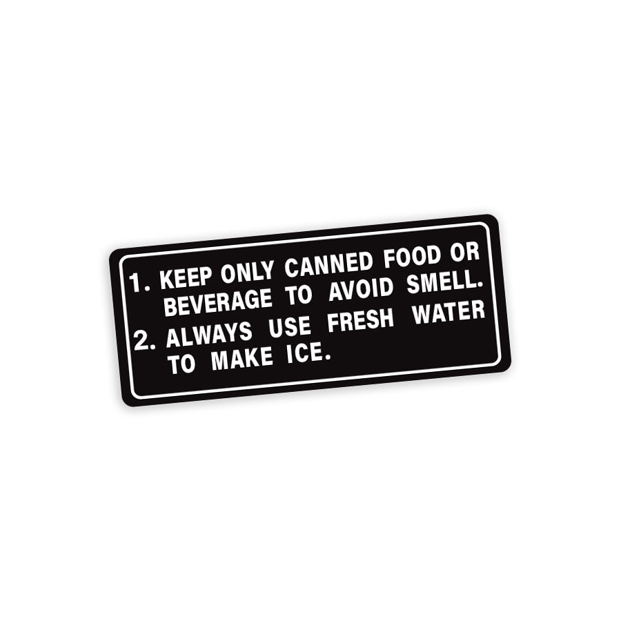 ICE MAKER CAUTION PLATE (VERSION 1)  : 60-SERIES LANDCRUISER