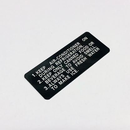 ICE MAKER CAUTION PLATE (VERSION 2)  : 60-SERIES LANDCRUISER