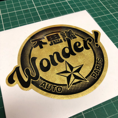 WONDER AUTO PARTS WINDOW DECAL (GOLD LEAF)