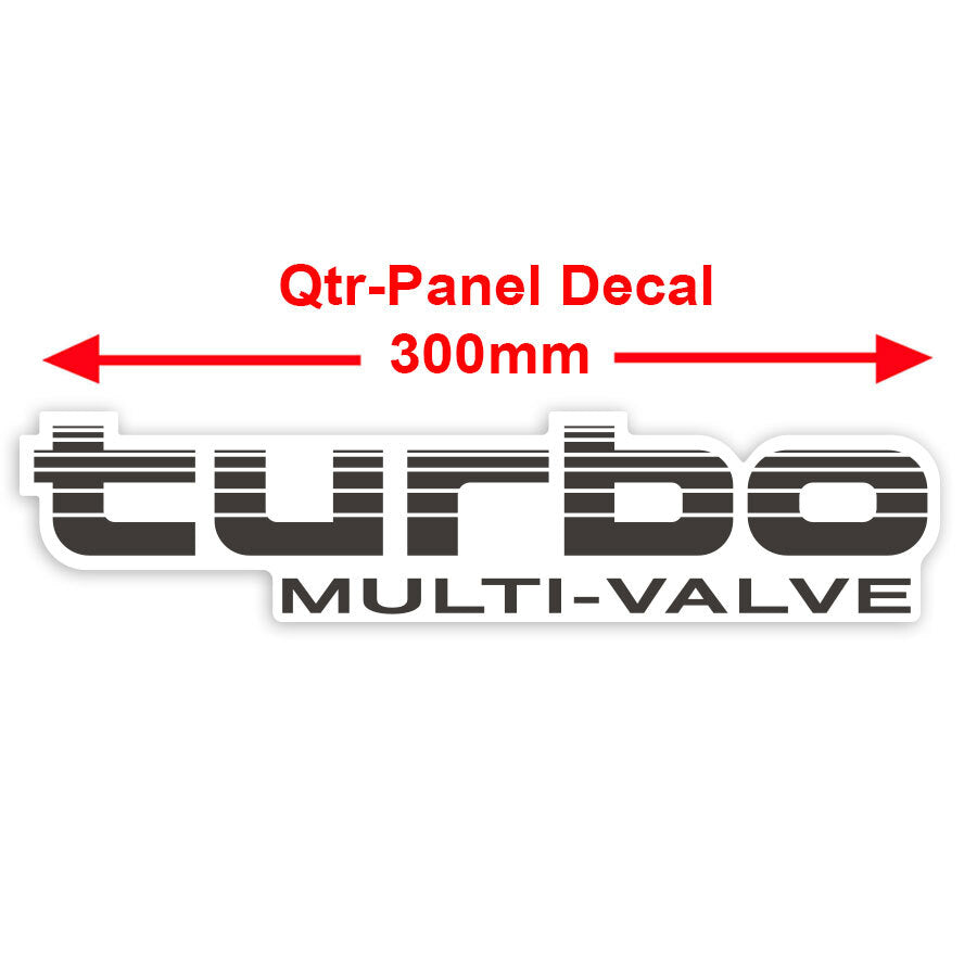 TURBO MULTI-VALVE QTR-PANEL DECAL : 80-SERIES TOYOTA LAND CRUISER (DARK SILVER)