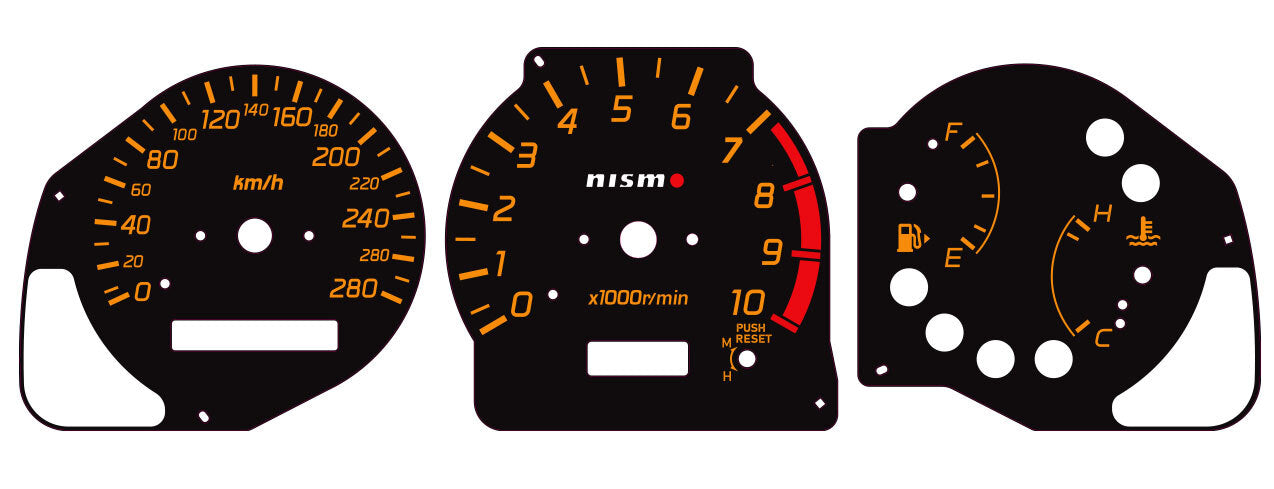 INSTRUMENTATION OVERLAY SET : NISSAN SILVIA (S15) (NISMO INSPIRED) - 280KM VERSION
