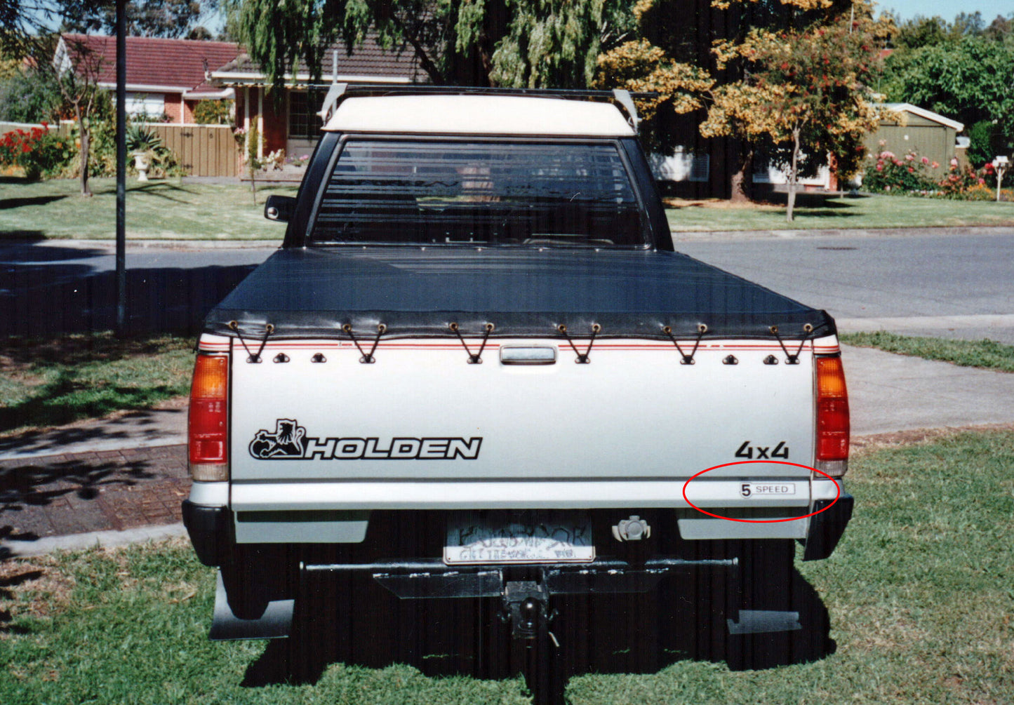 5-SPEED TAILGATE DECAL : HOLDEN RODEO TF 1988-2003
