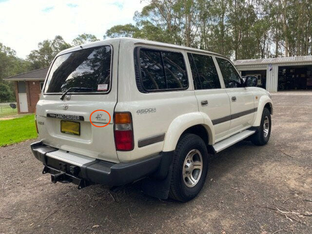 40th ANNIVERSARY LIMITED EDITION TAILGATE DECAL : 80-SERIES TOYOTA LAND CRUISER